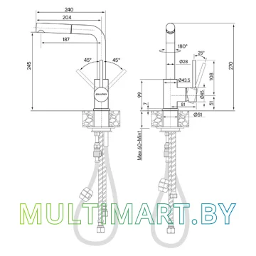 Смеситель Paulmark Kassel Ka214311-431TW (белый матовый) картинка 8